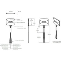 Zeichnung der PANL-431 8-in-1 Panelantenne von Poynting