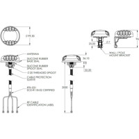 PUCK-14 Tri-Band Wi-Fi Antenne von Poynting Zeichnung Zeichnung der PUCK-14 Tri-Band Wi-Fi Antenne von Poynting