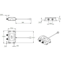 A-SPLT-0016-V1-01 410-7200 MHz Ultra-Breitband 2-Wege Splitter mit N-Typ Anschlüssen von Poynting Zeichnung