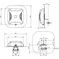 Zeichnung der XPOL-16 2x2 MIMO LTE Richtantenne von Poynting