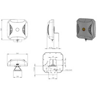 XPOL-2-5G 2x2 MiMo LTE Antenne mit 698 - 3800 MHz von Poynting Technische Zeichnung