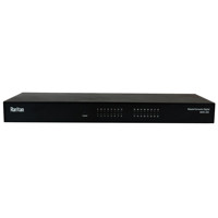 Vorderseite mit LED Anzeigen des MCD-232 Dual User KVM Switches mit 32 Ports von Raritan.