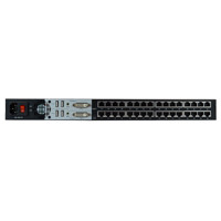 Rückseite mit Anschlüssen des MCD-232 KVM Switches mit 32 Ports für 2 Bentuzer von Raritan.