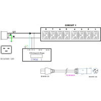 PX2-1190R einphasiger Rack Stromverteiler mit 8 IEC320 C13 Ausgängen von Raritan Elektrische Zeichnung