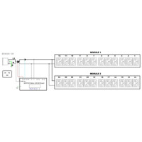 PX3-1486-M5 einphasige Rack PDU mit 24 IEC320 C13 Steckdosen von Raritan elektrisches (one-line) Diagramm