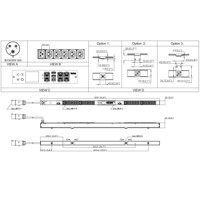 PX3-4493 einphasiger Rack PDU mit 24 Ausgängen von Raritan Technische Zeichnung