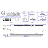 PX3-4730-M5V2 dreiphasiger Stromverteiler mit 24 C13 und 12 C19 Anschlüssen von Raritan mechanisches Diagramm