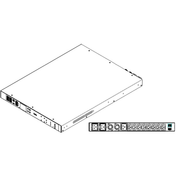 PX3TS-1875CR einphasiger 16A Rack Transfer Switch mit Kurzschlusserkennung von Raritan