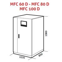 Abmessungen der MFC 100D (12-pulsig) Online USV Anlage von Riello UPS.