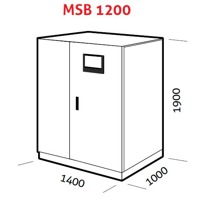 Abmessungen des MSB 1200 zentralen Bypasses von Riello UPS.