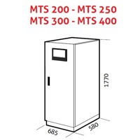 Abmessungen des Master Switch MTS 400 Transfersystems von Riello UPS.