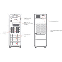 Multi Power MPX 75 CBC Combo Cabinet USV Anlage mit 3x Slots für 25 kW Leistungsmodule von Riello UPS Zeichnung