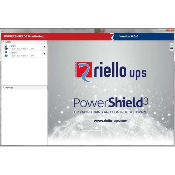 Die neue PowerShield3 USV Management Software von Riello UPS (Version 6.0.0).