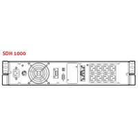 Skizze mit Anschlüssen der Sentinel Dual SDH 1000 Online USV Anlage von Riello UPS.