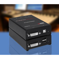 CrystalView DVI Mini KVM Extender für DVI und USB Signale über CAT5 von Rose Electronics.