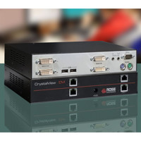 CrystalView DVI Quad DVI KVM Extender über CATx oder Glasfaser von Rose Electronics.