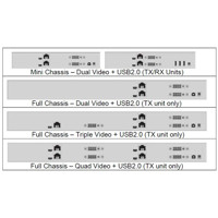 Anschlüsse für DVI und USB des CrystalView EXD5 Quad KVM Extenders von Rose Electronics.