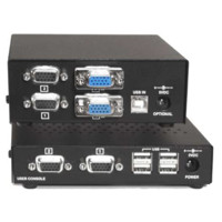 Anschlüsse des CrystalView Plus USB KVM Extenders über CATx auf 300m von Rose.