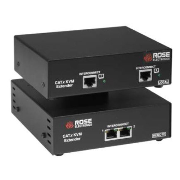 CrystalView Plus VGA und PS/2 KVM Extender über CATx auf 300m von Rose Electronics.