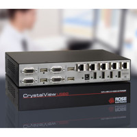 CrystalView USB2 Multi-Head VGA KVM Extender über CATx auf 100m von Rose Electronics.