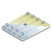 Diagramm zur Anwendung des modularen Rose Electronics KVM Extendern Orion XTender.