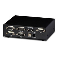 Rückseite der Local Unit des SDBX/UA2 Dual Head VGA KVM Extenders von Scene Double.