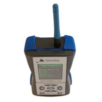 SNYPER LTE+ Spectrum 4G/3G/2G Netzwerkscanner von Siretta von oben mit Antenne