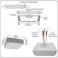 LPA 5G CEIL MIMO/WLAN MIMO 5G Antenne mit WLAN von SIRIO Antenne Installation Installation der LPA 5G CEIL MIMO/WLAN MIMO 5G Antenne mit WLAN von SIRIO Antenne