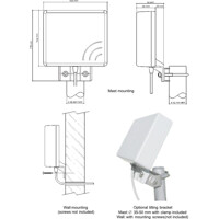 SMP 4G LTE Mini-Panel 4G Richtantenne von SIRIO Antenne Zeichnung Zeichnung der SMP 4G LTE Mini-Panel 4G Richtantenne von SIRIO Antenne
