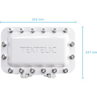 Größe des KONA Macro Ex TEKTELIC 16-Kanal LoRaWAN Gateway mit einem ATEX Zone 1 konformen Gehäuse