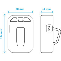 Zeichnung des tragbaren SEAL LoRaWAN GPS Tracker von TEKTELIC