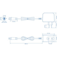 PR3PUEU3 9 Watt Netzteil für verschiedene Router von Teltonika Zeichnung