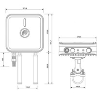 QuMax RUT9555 IP67 Router Gehäuse mit integrierten LTE, WIFI und GPS Antennen von Teltonika Zeichnung