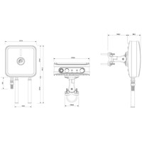 QuMax für RUTX11 Router Gehäuse mit LTE, WiFi, GPS und Bluetooth Antennen von Teltonika Zeichnung