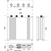 Zeichnung des RUT204 CAN-Bus LTE Router von Teltonika