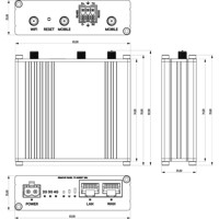 RUT206 4G Industrie Router von Teltonika Zeichnung Zeichnung des RUT206 4G Industrie Routers von Teltonika