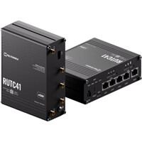 RUTC41 industrieller 4G LTE Edge Router von Teltonika stehend und liegend RUTC41 Teltonika industriellen 4G LTE Edge Router stehend und liegend