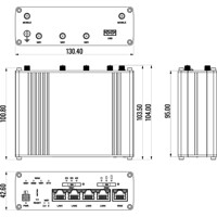 RUTC41 industrieller 4G LTE Edge Router von Teltonika Zeichnung Zeichnung des RUTC41 industriellen 4G LTE Edge Router von Teltonika