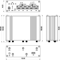 Zeichnung des industriellen RUTM16 LTE Cat 6 Router von Teltonika