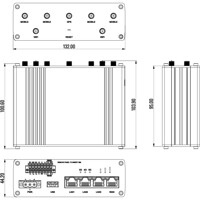Zeichnung des RUTM55 5G Industrierouters von Teltonika