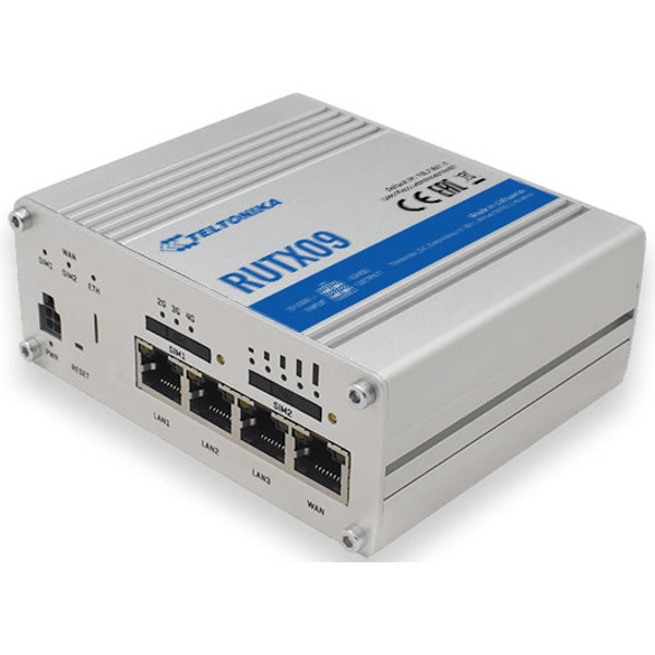 RUTX09 LTE 4G CAT 6 IoT Dual SIM Industrial Cellular Router mit Carrier Aggregation und Gigabit Ethernet von Teltonika