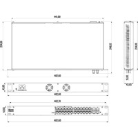 Zeichnung des SWM280 Managed Rack PoE Switch von Teltonika
