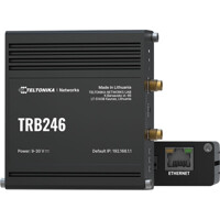 TRB246 industrielles 4G LTE Cat 4 Gateway von Teltonika stehend TRB246 Teltonika industrielles 4G LTE Cat 4 Gateway stehend