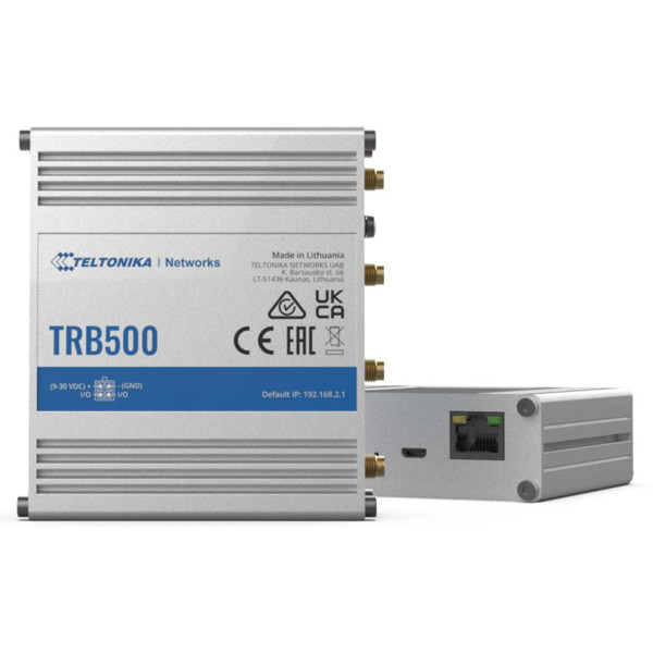 TRB500 industrielles 5G Gateway mit einem Gigabit Ethernet RJ45 Anschluss von Teltonika