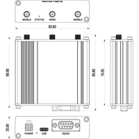 Zeichnung des industriellen TRM282 4G Cat 4 Modem von Teltonika