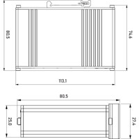 TSW010 DIN-Schienen Switch mit 5x RJ45 Ethernet Ports von Teltonika Zeichnung