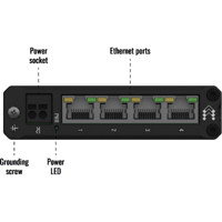 TSW304 kompakter Hutschienen Switch mit 4x RJ45 Ports von Teltonika Front