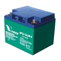 HF12-211W-X von Vision ist eine 10 Jahres USV Austauschbatterie mit 211 Watt und 45AH.