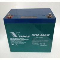 HF12-260W-X von Vision ist ein USV Ersatzakku mit 55AH, 260 Watt und 10 Jahren Lebensdauer.