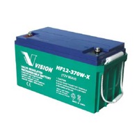 HF12-370W-X von Vision ist eine 10 Jahres USV Austauschbatterie mit 370 Watt und 80AH.